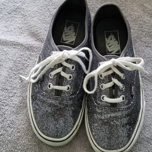 Shimmery Black Vans